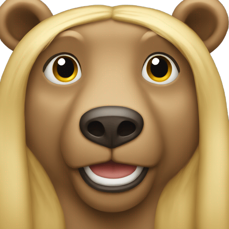 Bear with very long blonde hair  emoji