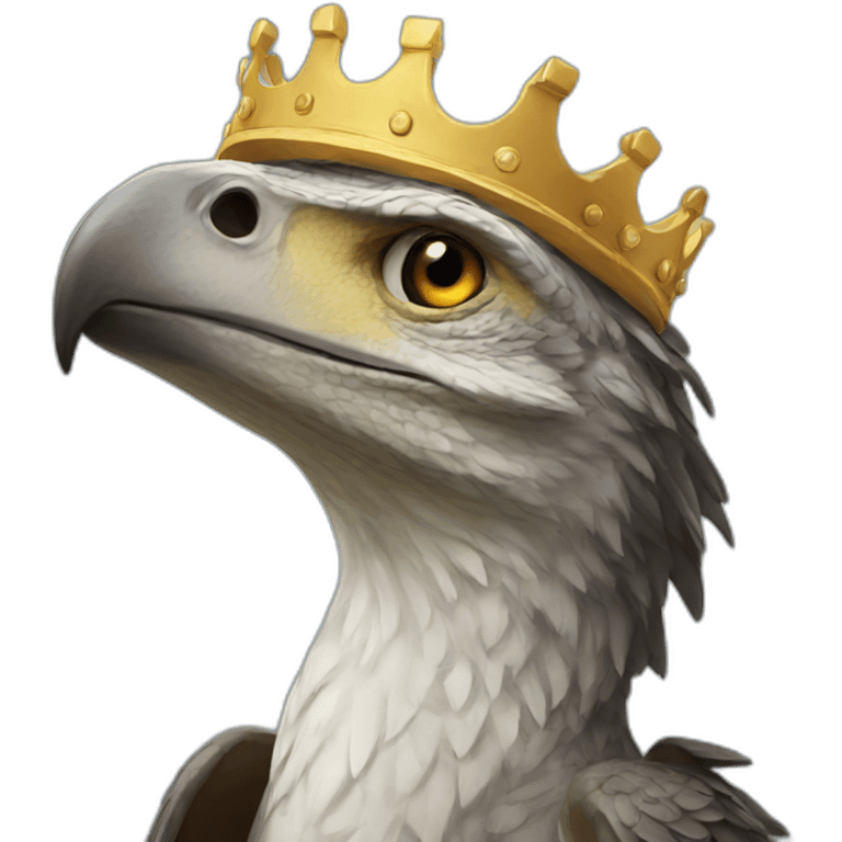 raptor with a crown emoji