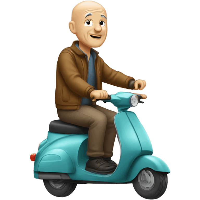 Old bald Man on a scooter emoji