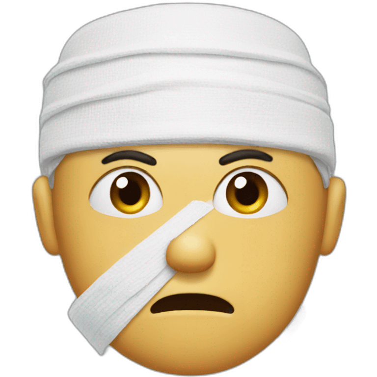 MAN covered IN BANDAGES sad expression emoji