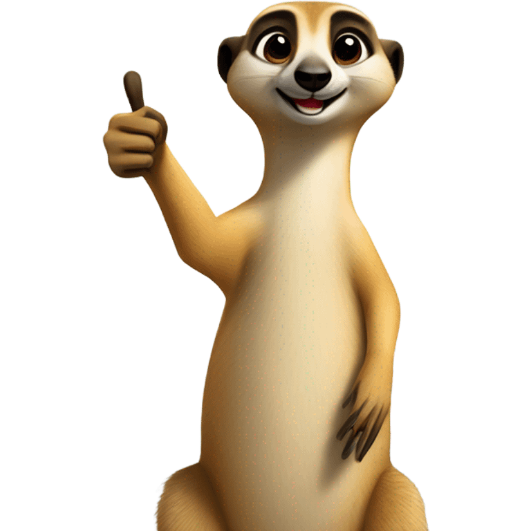 Thumbs up light brown colour with a meerkat on top emoji