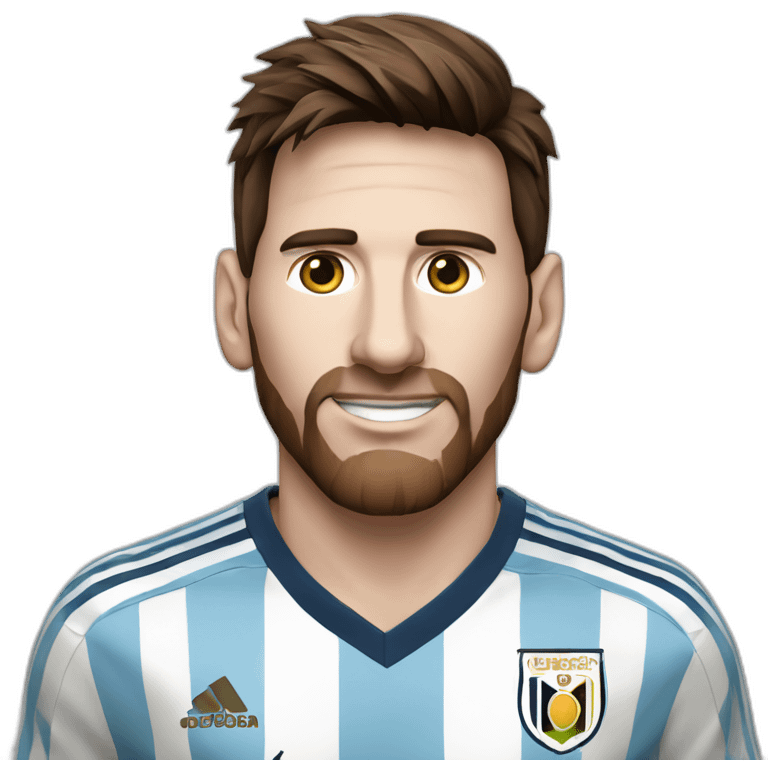 Messi’s face with argentinian shirt and the FIFA World Cup emoji