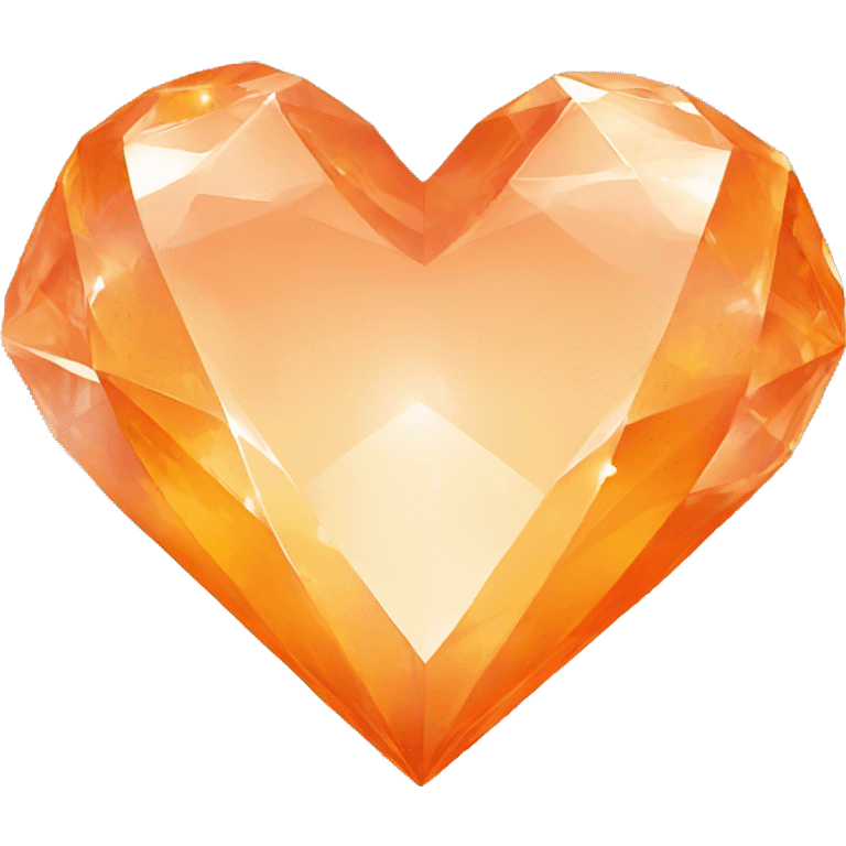 Orange crystal heart emoji