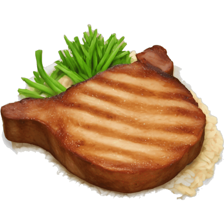 pork chops and rice  emoji