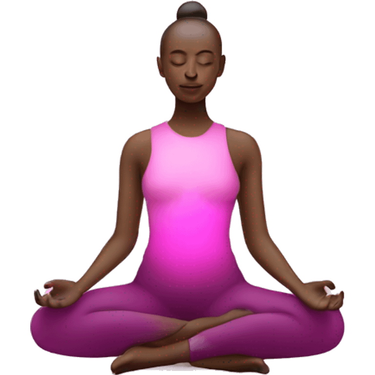 Person meditating pink aura emoji