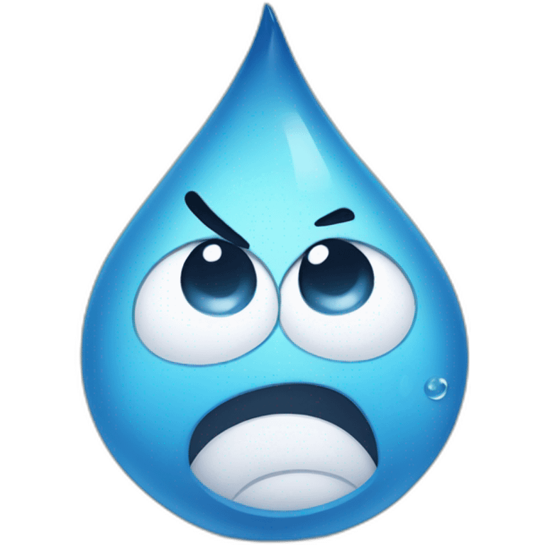 angry water droplet emoji