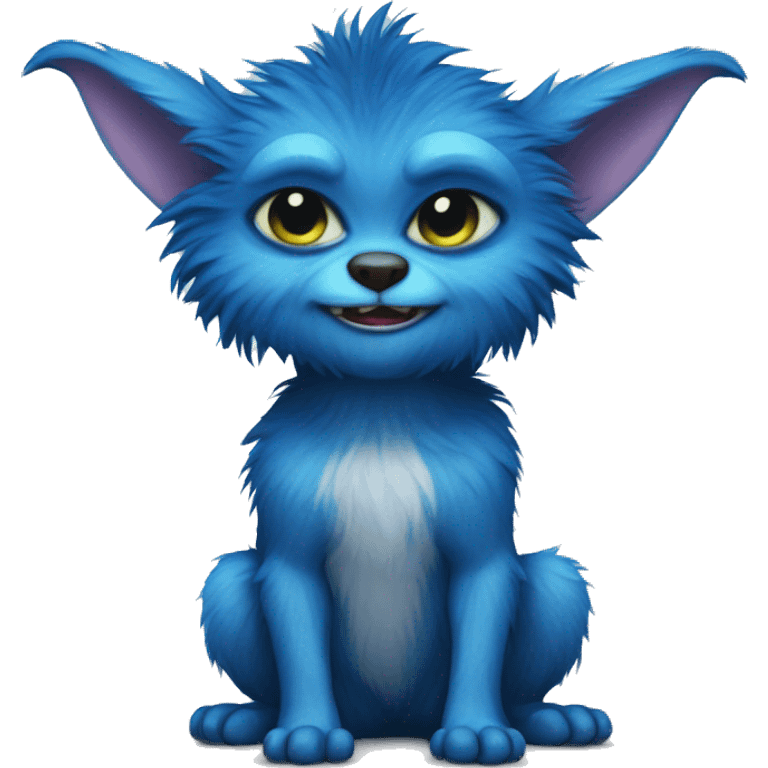 Blue Furry Cute Gremlin emoji