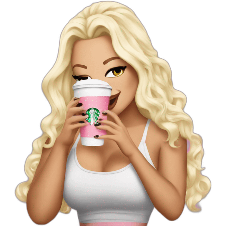 trisha paytas drinking starbucks emoji