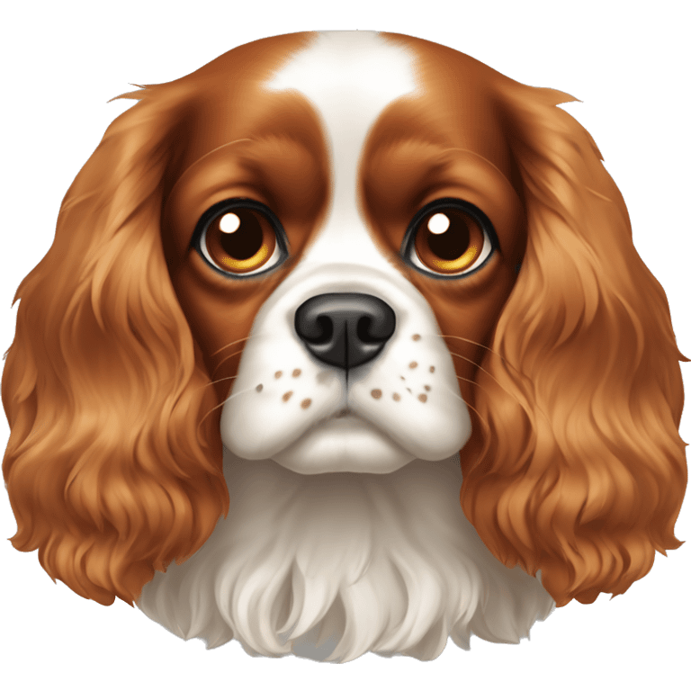 Cavalier King Charles spaniel with a spot on his forehead emoji