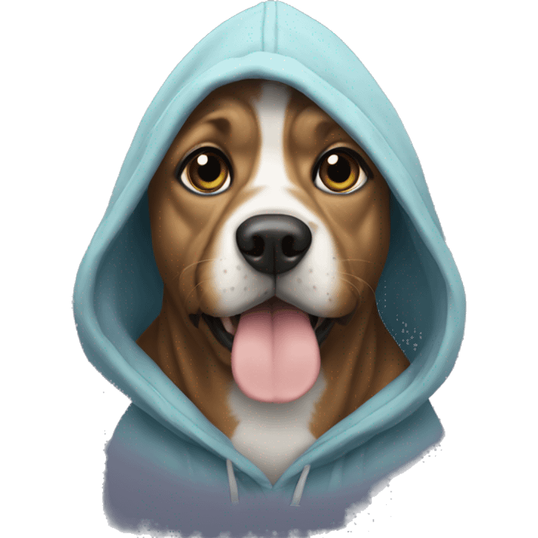 Dog wearing hoodie emoji