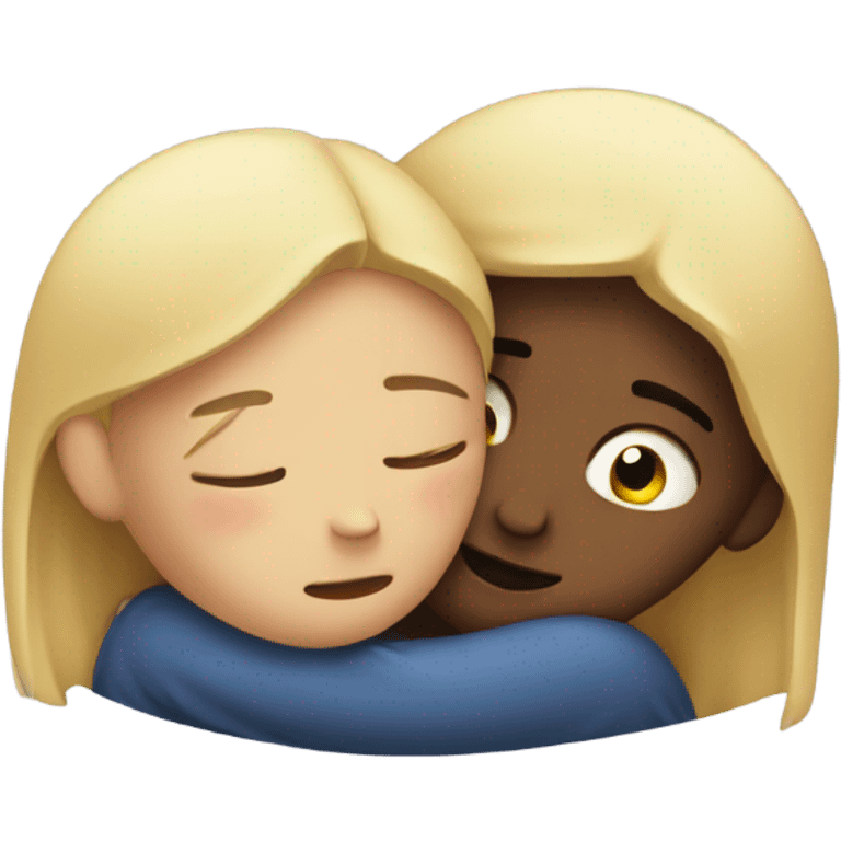 2 people hugging and crying emoji