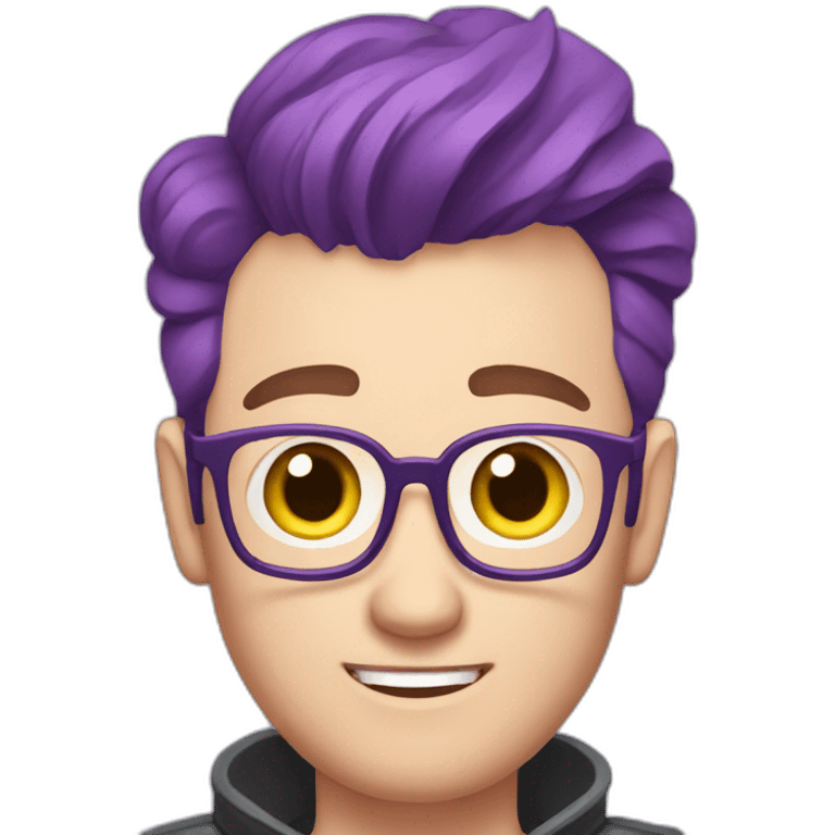 travis mcelroy with purple hair emoji