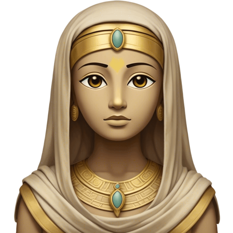 Cinematic Noble Mummy Portrait Emoji, Regal and timeless, with a meticulously wrapped, ancient form in muted earth tones accented by faded gold, exuding an air of forgotten majesty and solemn duty, simplified yet elegant with intricate bandage details, highly detailed and softly glowing, evoking the dignified mystery of an eternal sentinel guarding long-lost secrets! emoji