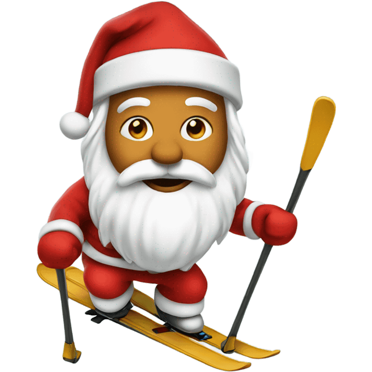 a skiing santa emoji