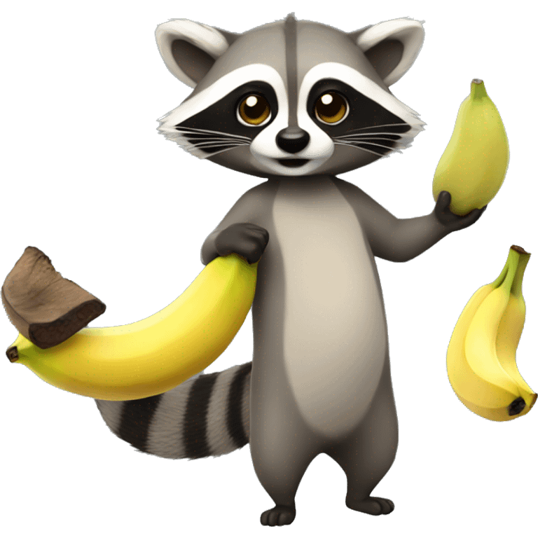 Raccoon with banana emoji