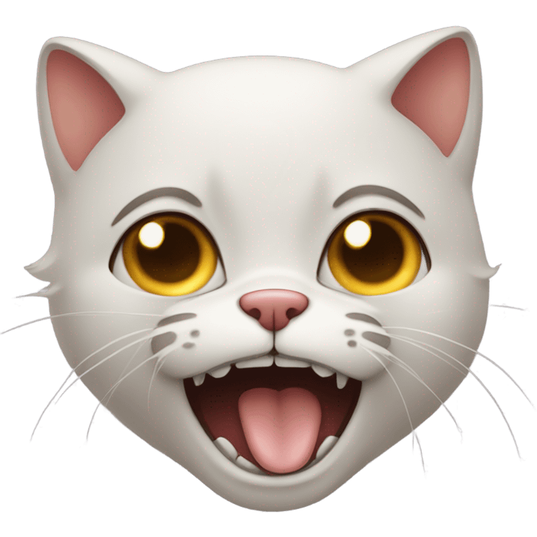 scared cat mouth open emoji