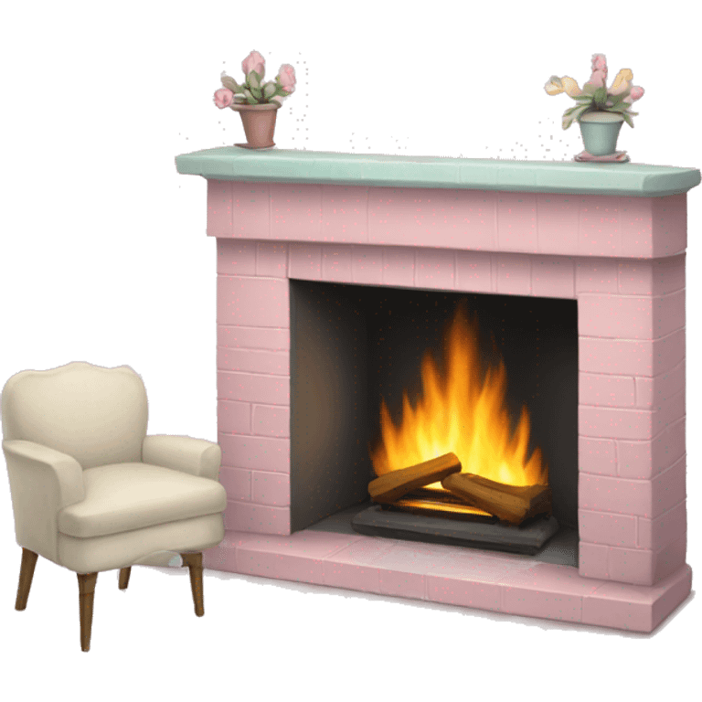 a pastel fireplace emoji