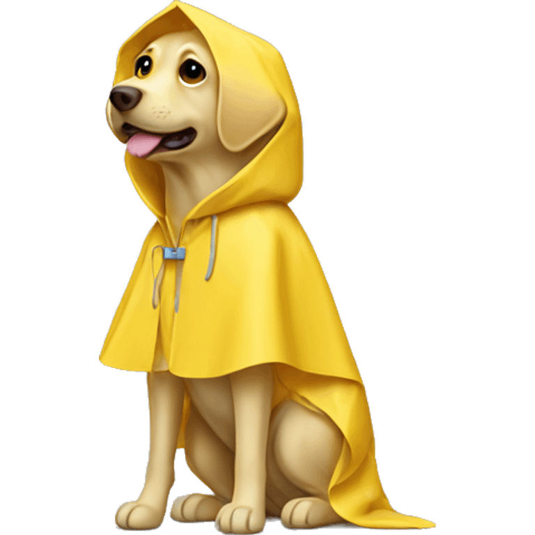 Yellow Labrador wearing a raincoat  emoji