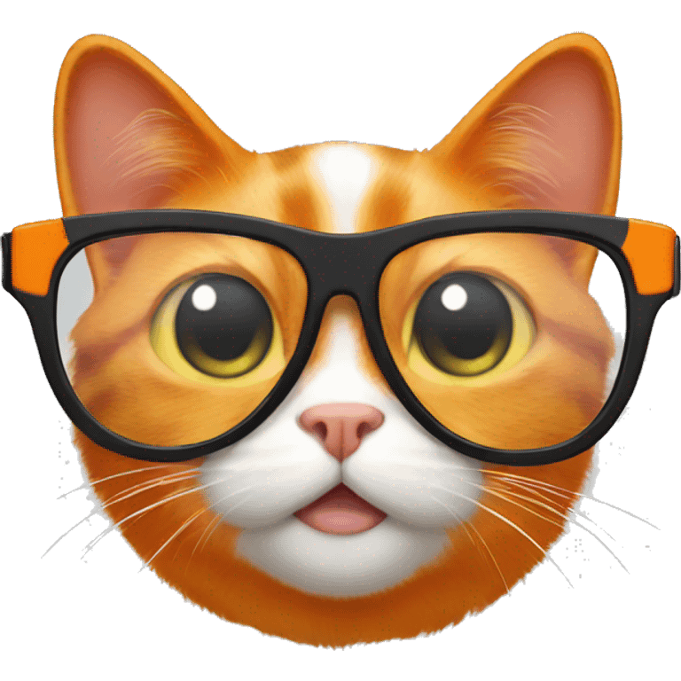 Orange cat with googles on emoji