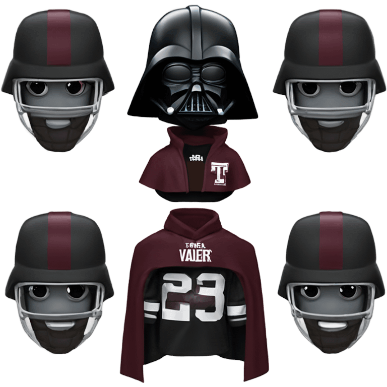 Darth Vader with a maroon Johnny manziel Texas a&m jersey emoji