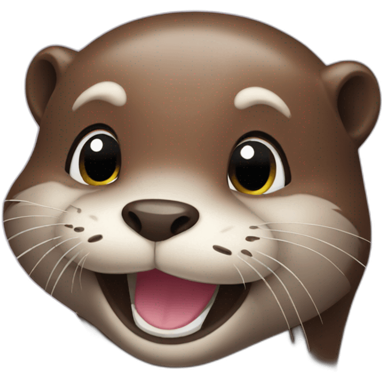 Cute otter smiling emoji