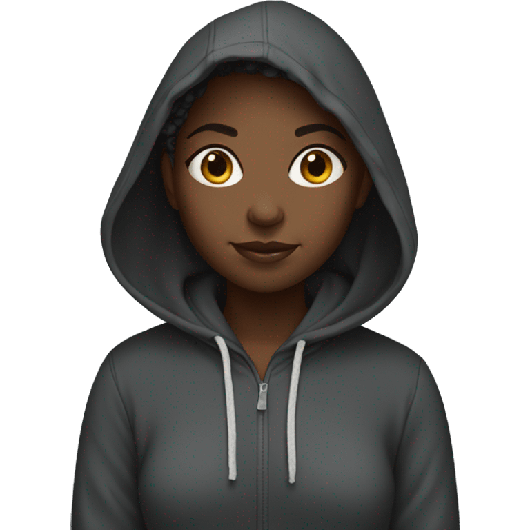 Black girl wearing hoodie emoji