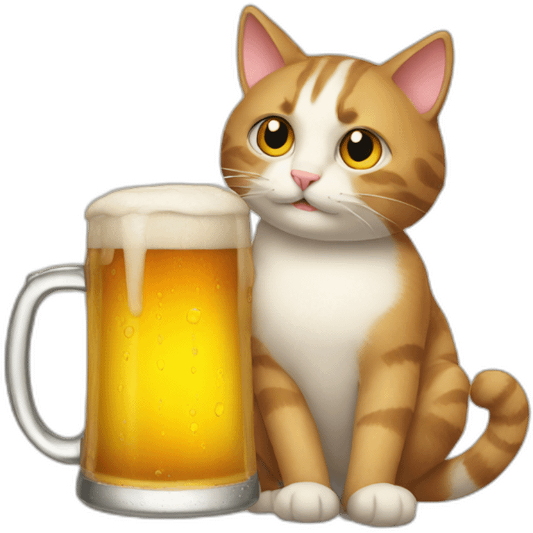 Cat with a beer emoji