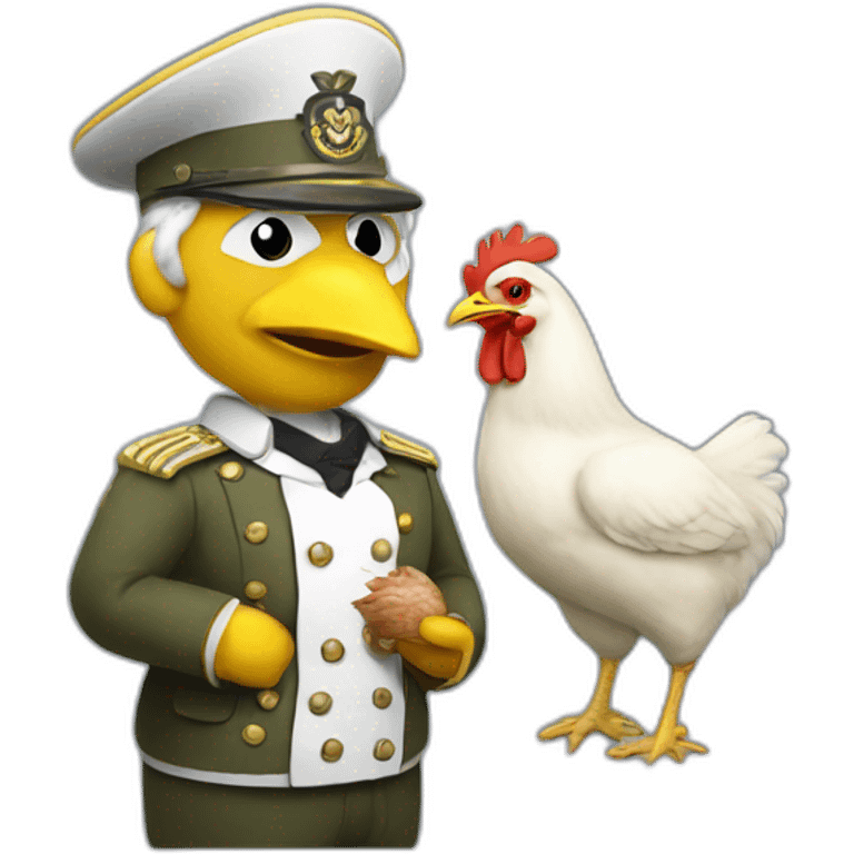 colonel sander with a chicken emoji