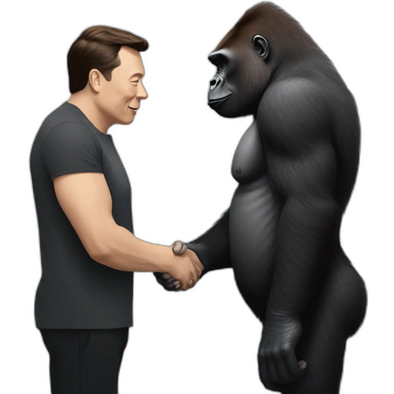 Gorilla handshakes Elon Musk emoji