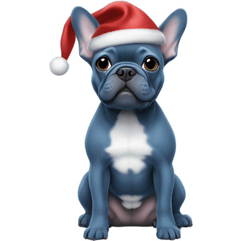 All Blue French bulldog christmas emoji