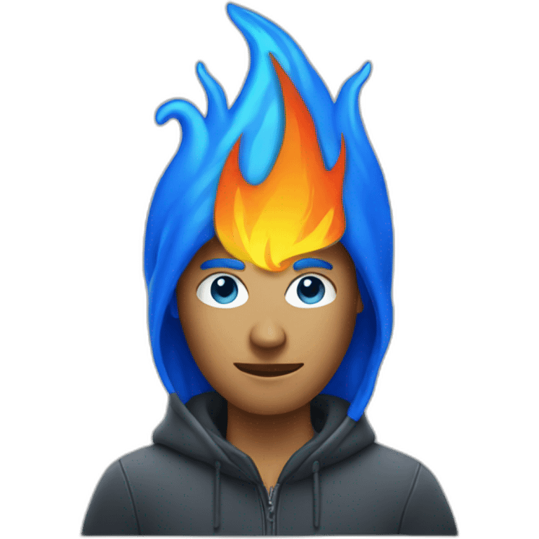 fire blue man designer emoji