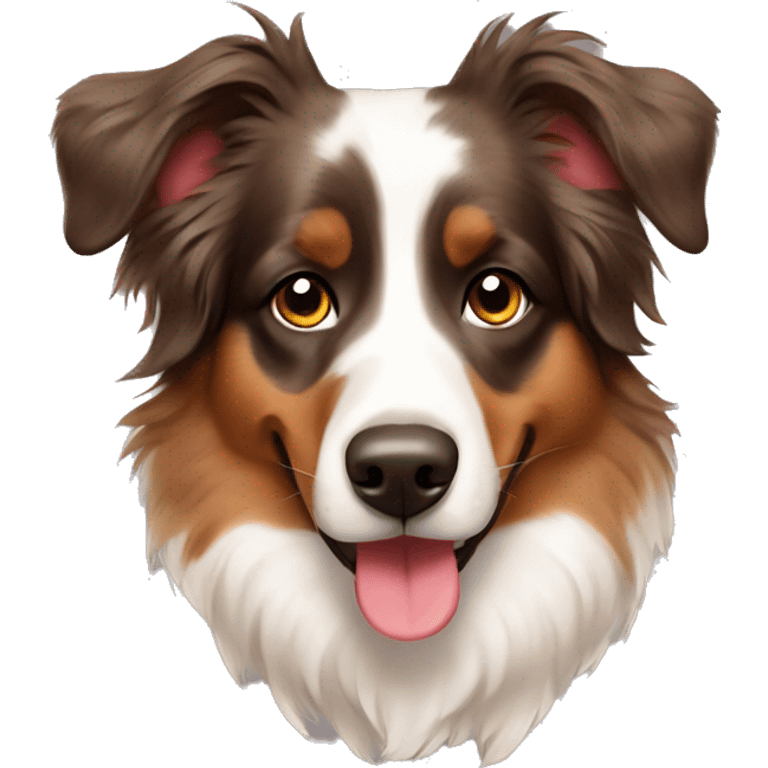 Brown Australian shepherd with bows emoji