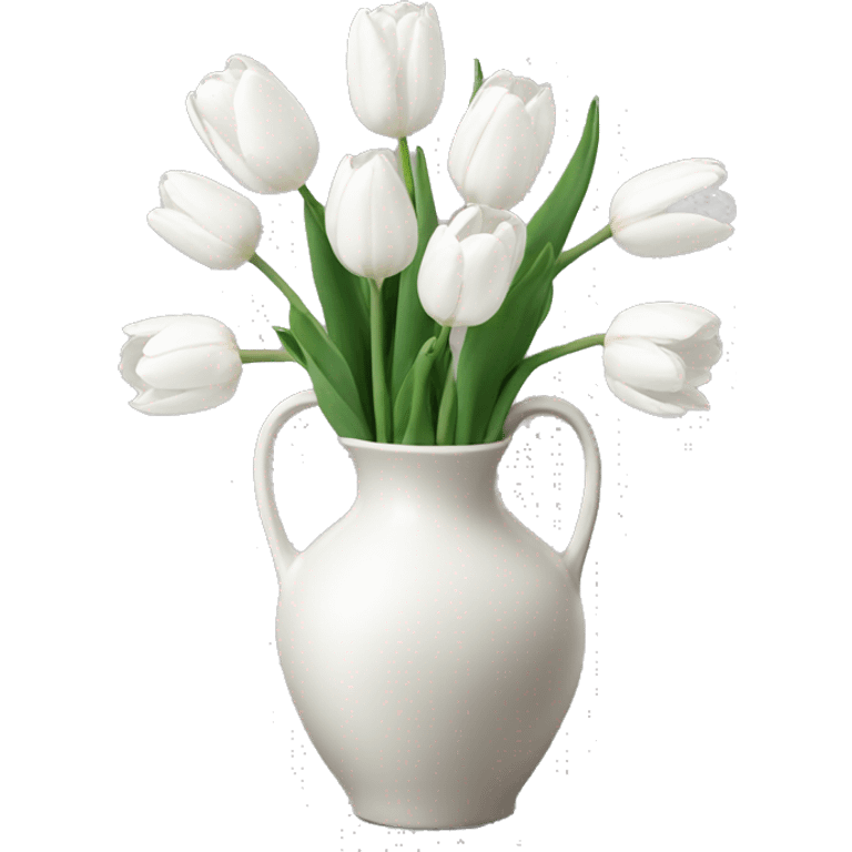 White tulips vase emoji