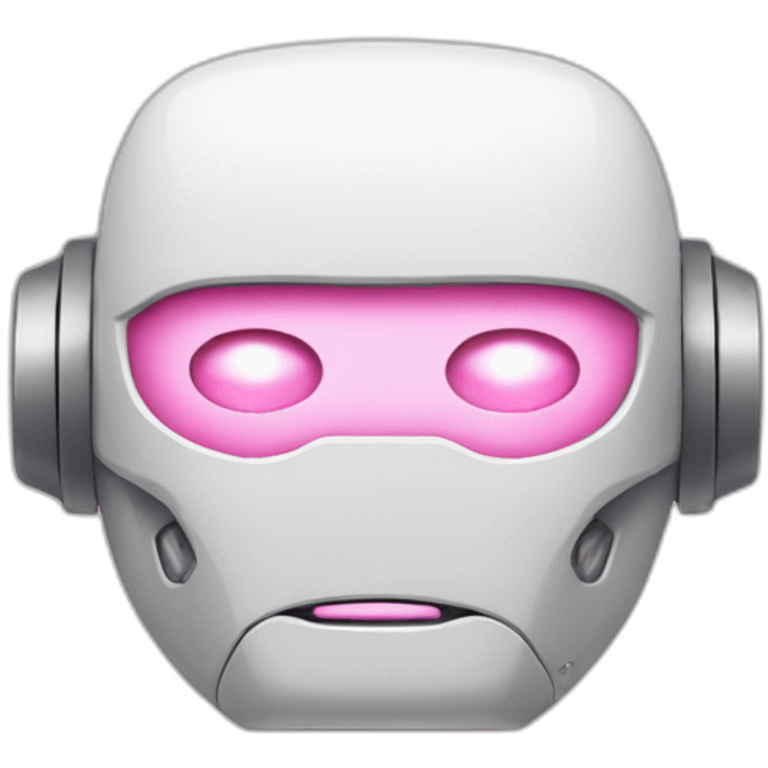 pink and white robot face sticker emoji