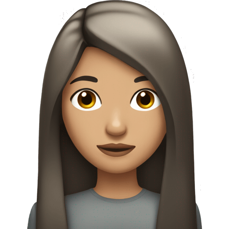 mexican teenage girl with long straight black hair and smooth tan hair emoji