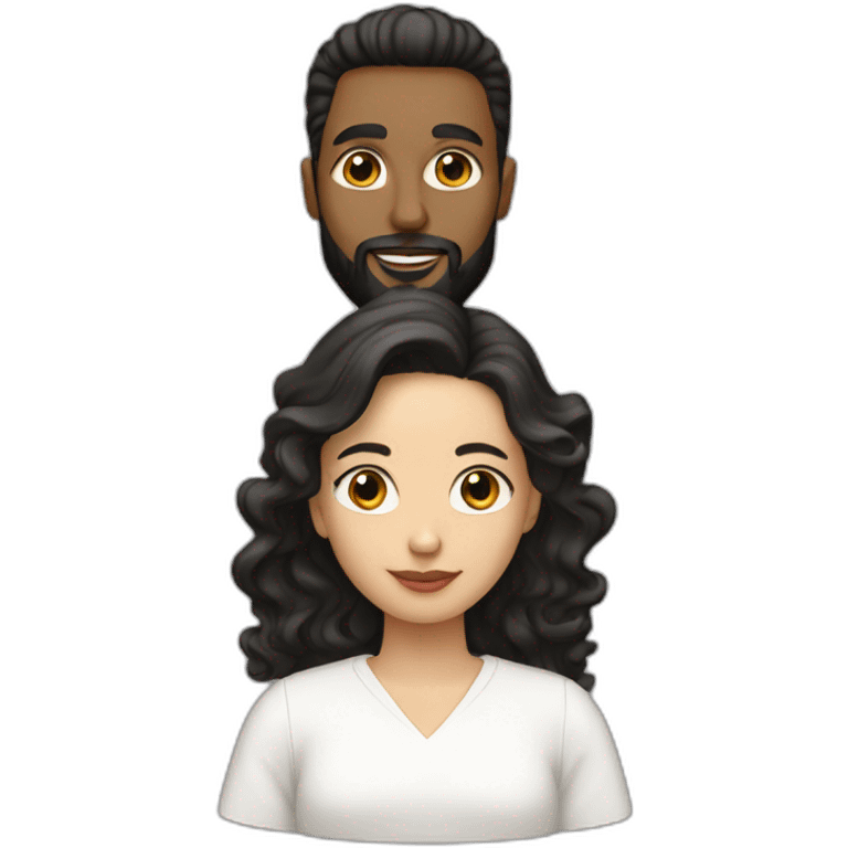 White-man-with-a-smooth-black-hair-cut-fade-and-a-black-beard-kissing-a-white-woman-with-long-brown-waved-hair emoji