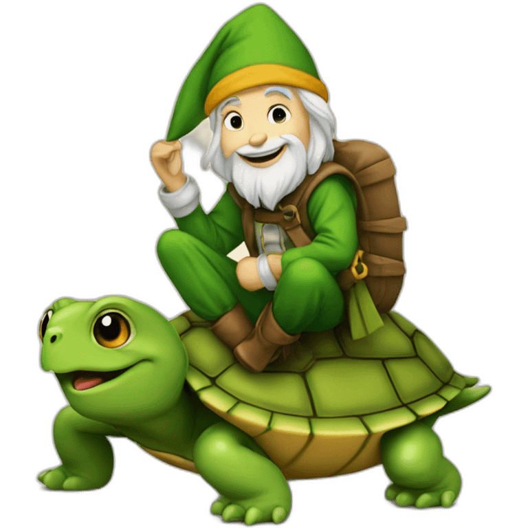 Lutin sur tortue emoji