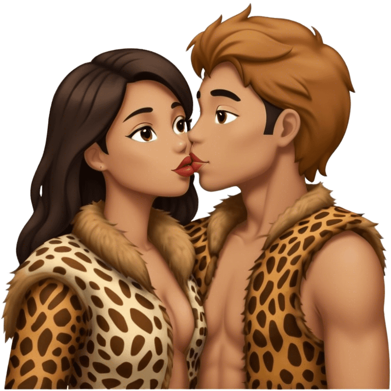 Cavemen kissing emoji