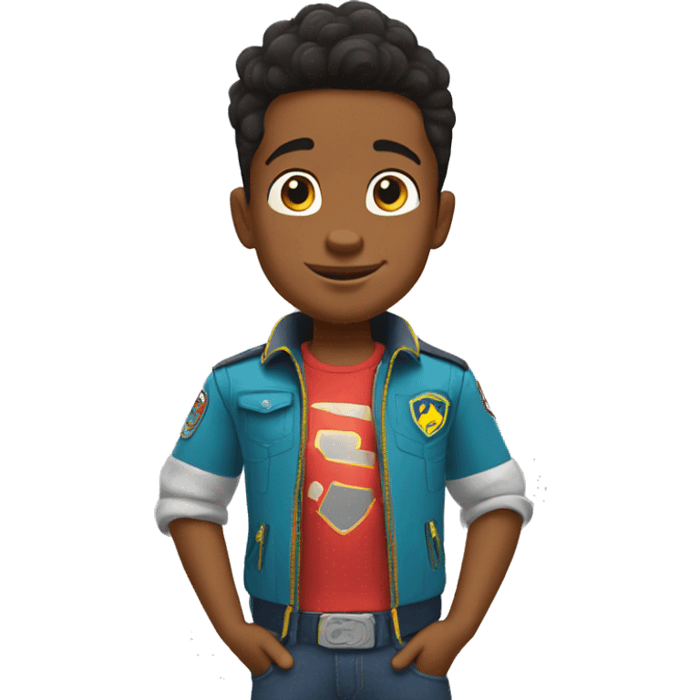  young black boy buzzed haircut paw patrol emoji