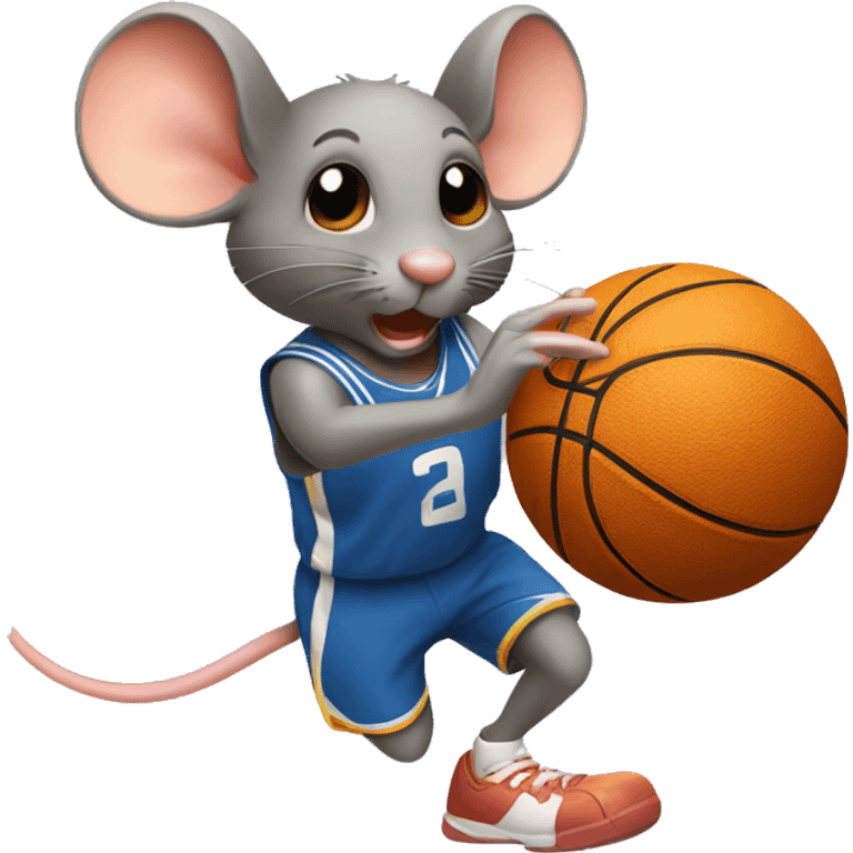 mouse dribbling a basket ball emoji