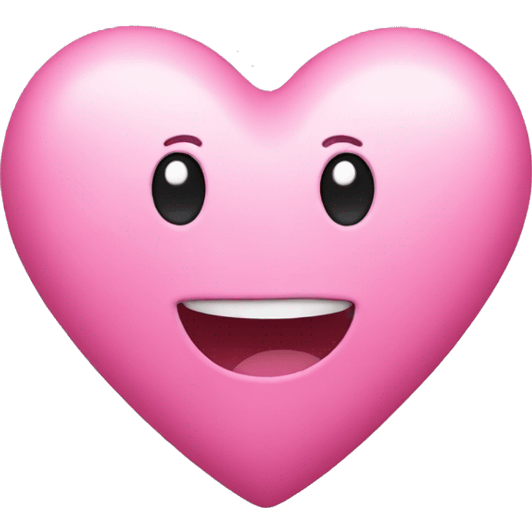 Pink heart with happy face emoji