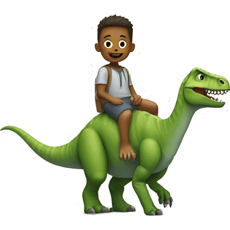 Dinosaur with little person emoji