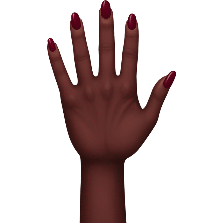 Dark red painted finger nails emoji