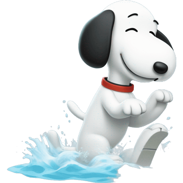 snoopy with water fun emoji