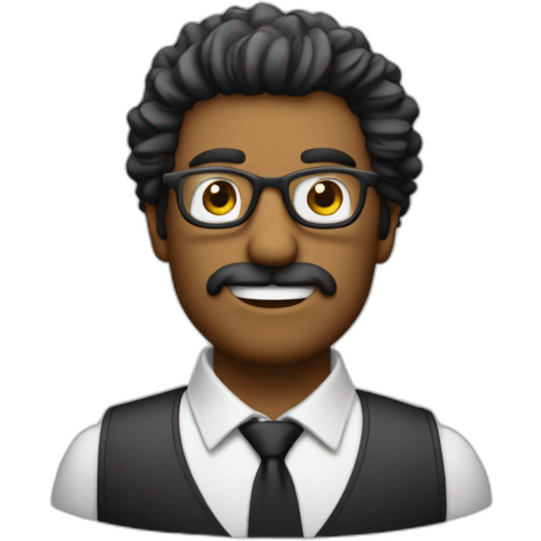 Hombre mayor con poco pelo y gafas emoji