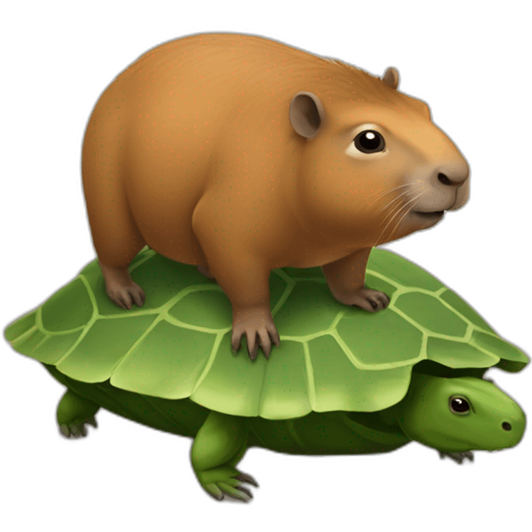 Capibara sur une tortue  emoji