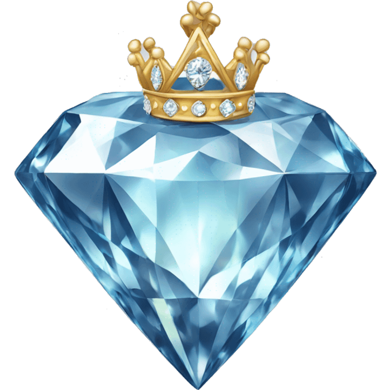 luxurious diamond with royal crown placed ontop emoji