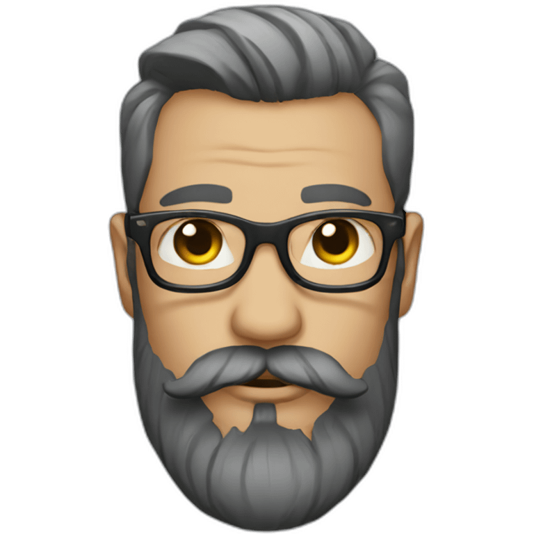 Tattooed beard man with glasses emoji