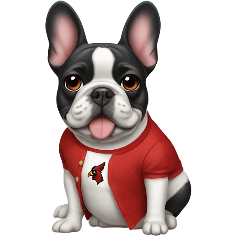 Frenchie with cardinals  emoji