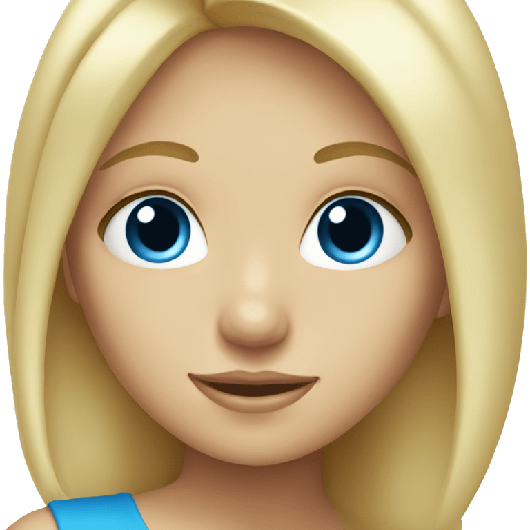 blue eyed blonde hair girl,  emoji